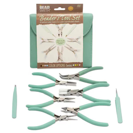 FASHION COLOR PLIER SET & CLUTCH-AQUA