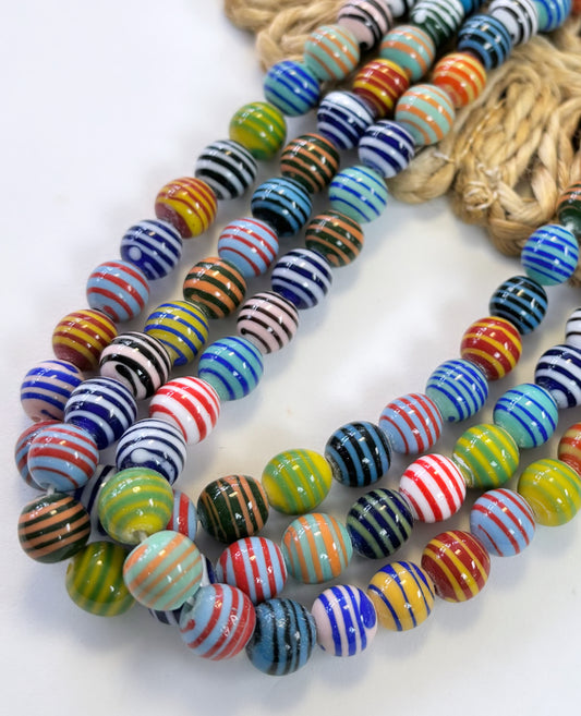 Colors Stripes Round Lampwork