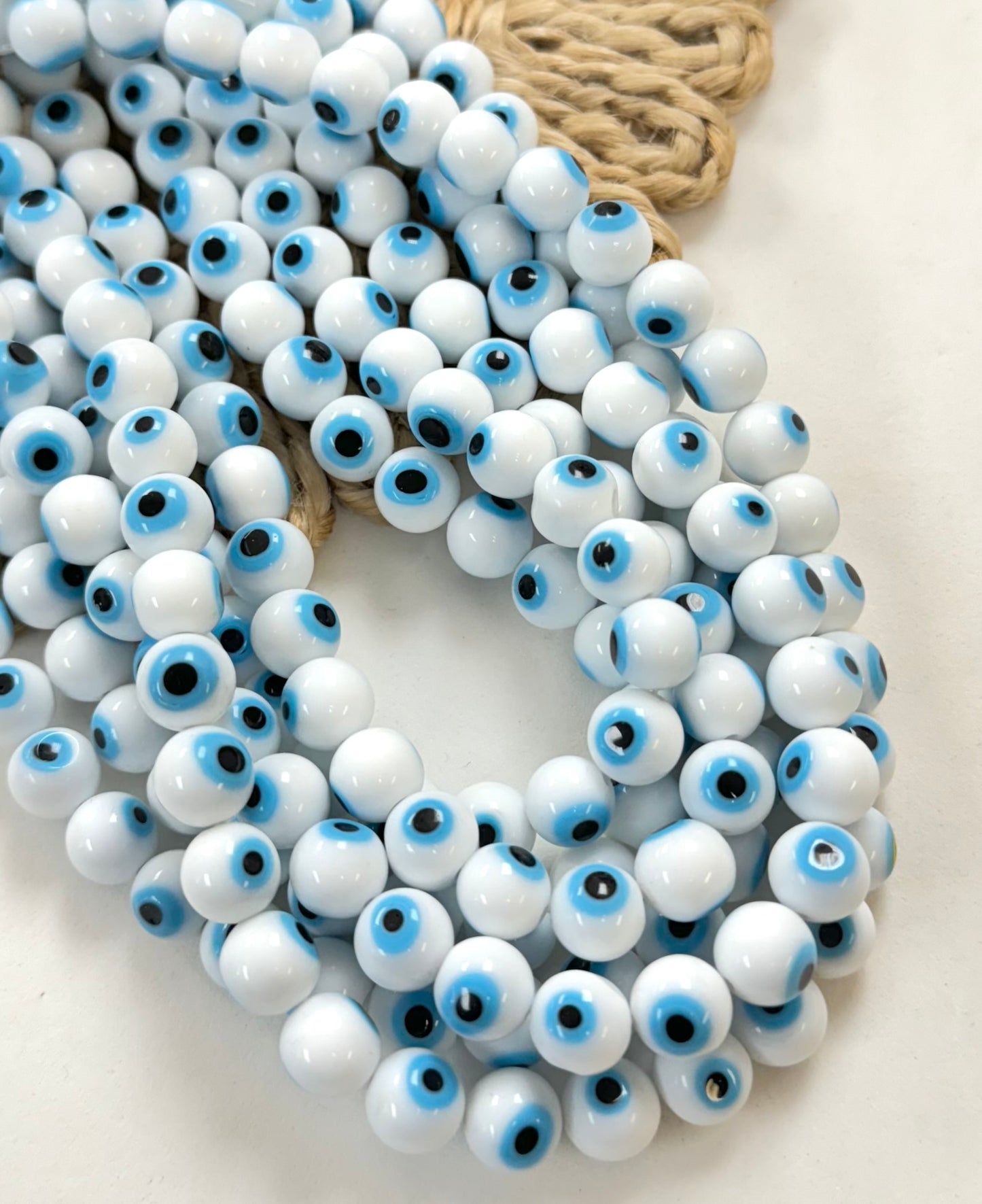 White Round Evil Eye